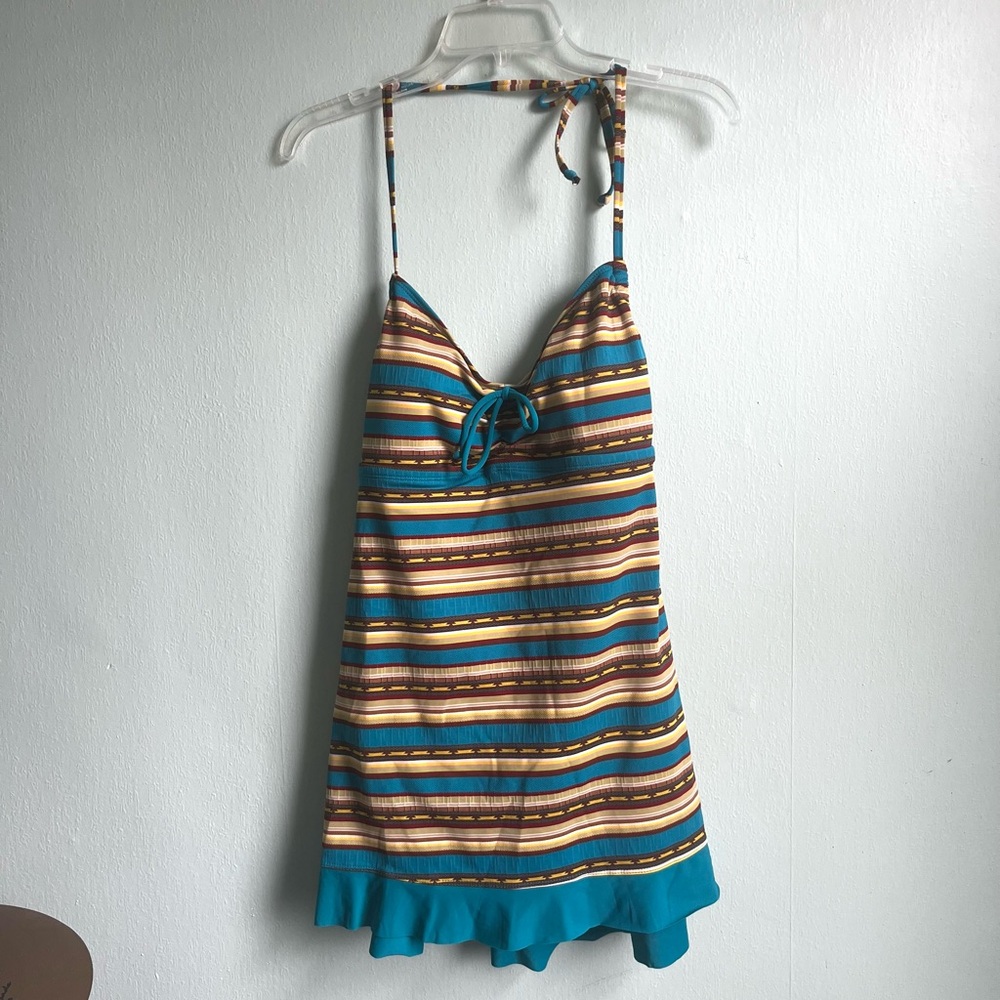 Striped swimsuit dress